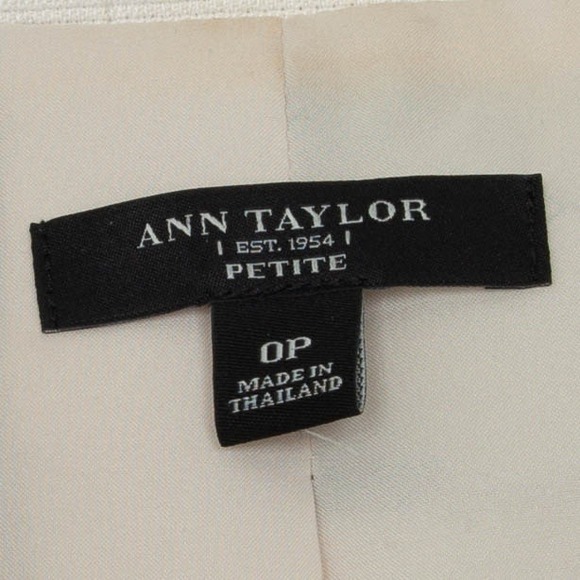 Ann Taylor Womens Petite Striped Blazer Jacket Cream Black Button Front Size 0P - Picture 5 of 9